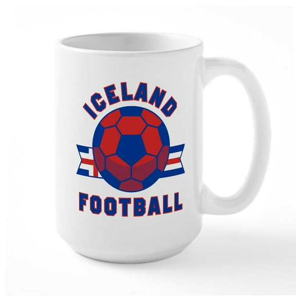 CafePress - Iceland Football Mugs - 15 oz Ceramic Large White Novelty Mug