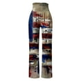 thumbnail image 4 of Brnmxoke Women Summer High Waisted Cotton Linen Palazzo Pants Patriotic American flag Print Wide Leg Long Lounge Pant Trousers with Pocket, 4 of 5