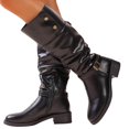 thumbnail image 5 of Heel Knee High Riding Boots Solid High Top Footwear Fashionable Autumn Winter Women's, 5 of 7