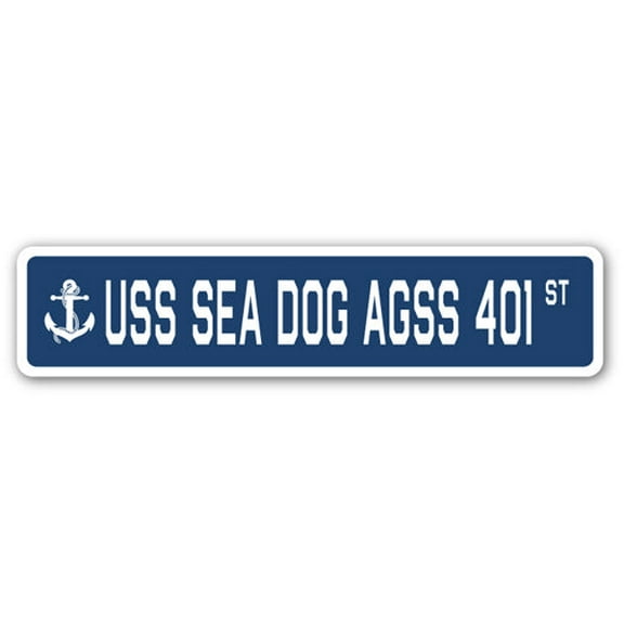 USS SEA DOG AGSS 401 Street Sign us navy ship veteran sailor gift