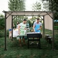 thumbnail image 2 of Gymax 10' X 10' Pergola Kit Metal Frame Gazebo &Canopy Cover Patio Furniture Shelter, 2 of 10
