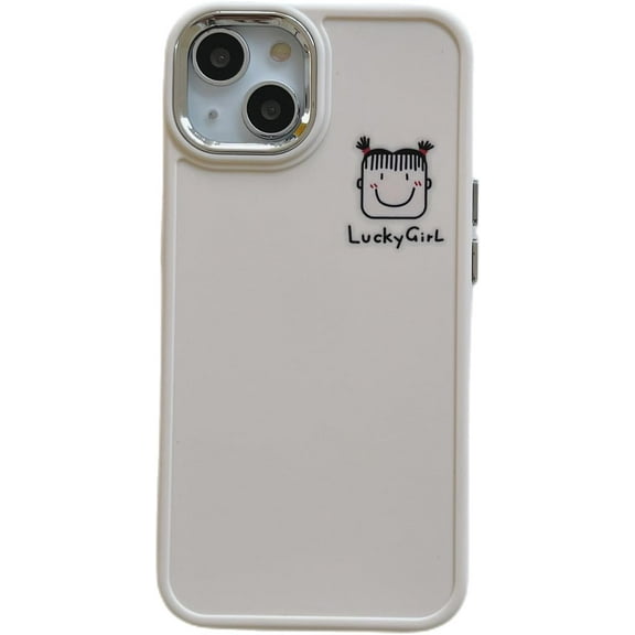 Funny Happy Boy and Lucky Girl Face Couples Soft  for iPhone Case (Girl,iPhone 11)