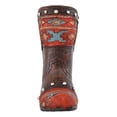 thumbnail image 4 of Rustic Western Cowboy Aztec Geometry Patterns Red Brown Boot Pen Holder Figurine, 4 of 6