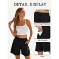 thumbnail image 4 of SWQZVT Women's Sweat Shorts with Pockets, Elastic Drawstring Waist Casual Athletic Lounge Running Shorts, 4 of 9