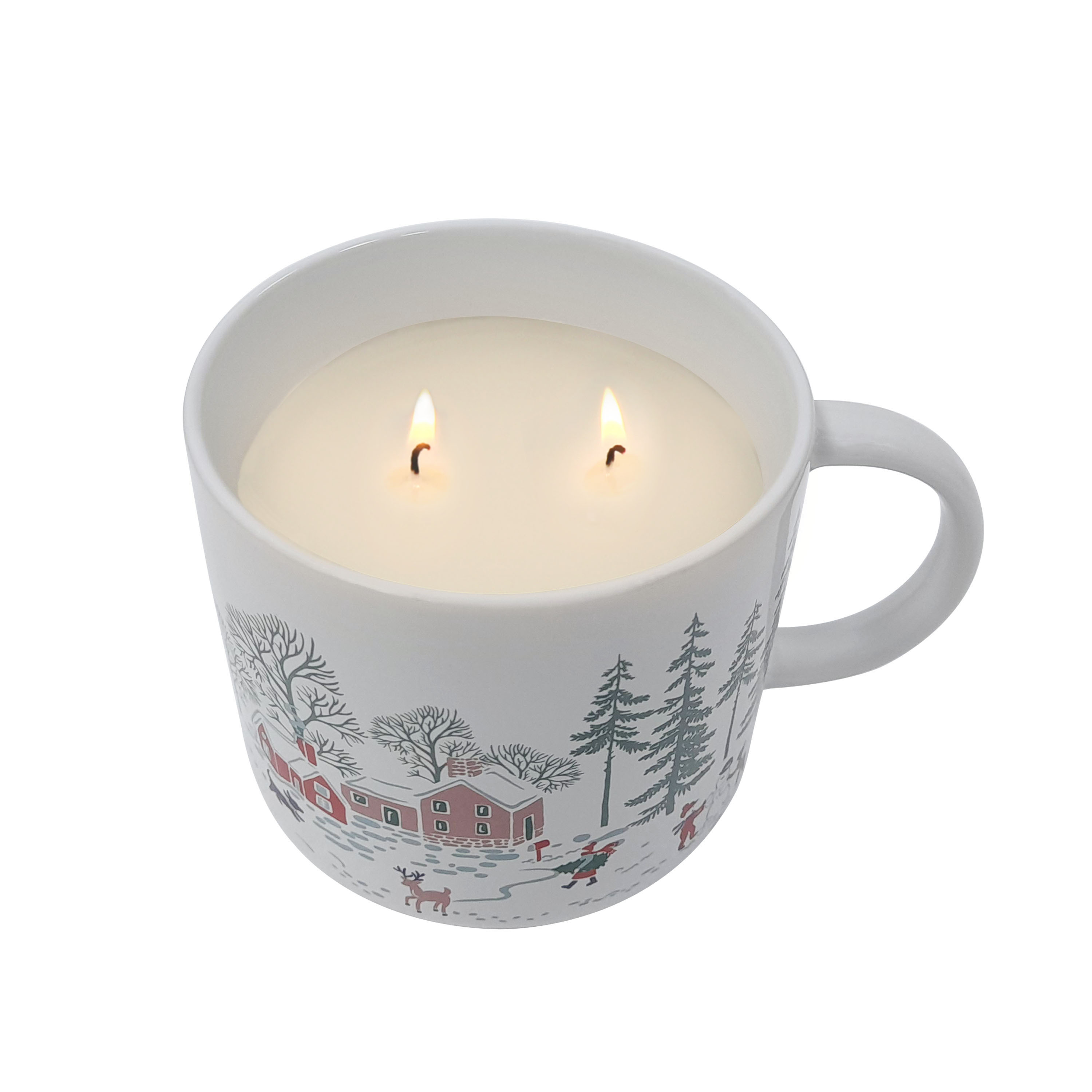 Mainstays 2-Wick 13 oz Reusable Holiday Coffee Mug Scented Candle, Country Holiday
