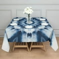 thumbnail image 3 of Blue Tie Dye Mandala Pattern Square Tablecloth,Waterproof Square Table Cover,Wipeable Spillproof Washable Table Cover for Home Kitchen Party Decor 42"X42"(107x107cm), 3 of 6