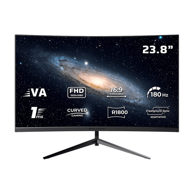Monitor Gamer Curvo Balam Rush Andromeda MAG24Y 23.8” FHD | 180Hz | 1ms | Panel VA | FreeSync / G-Sync Compatible | Negro