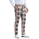 thumbnail image 5 of Pantalones de vestir planos elásticos de cintura con estampado de cuadros para hombres INSPIRE CHIC 28 Negro Naranja, 5 of 5