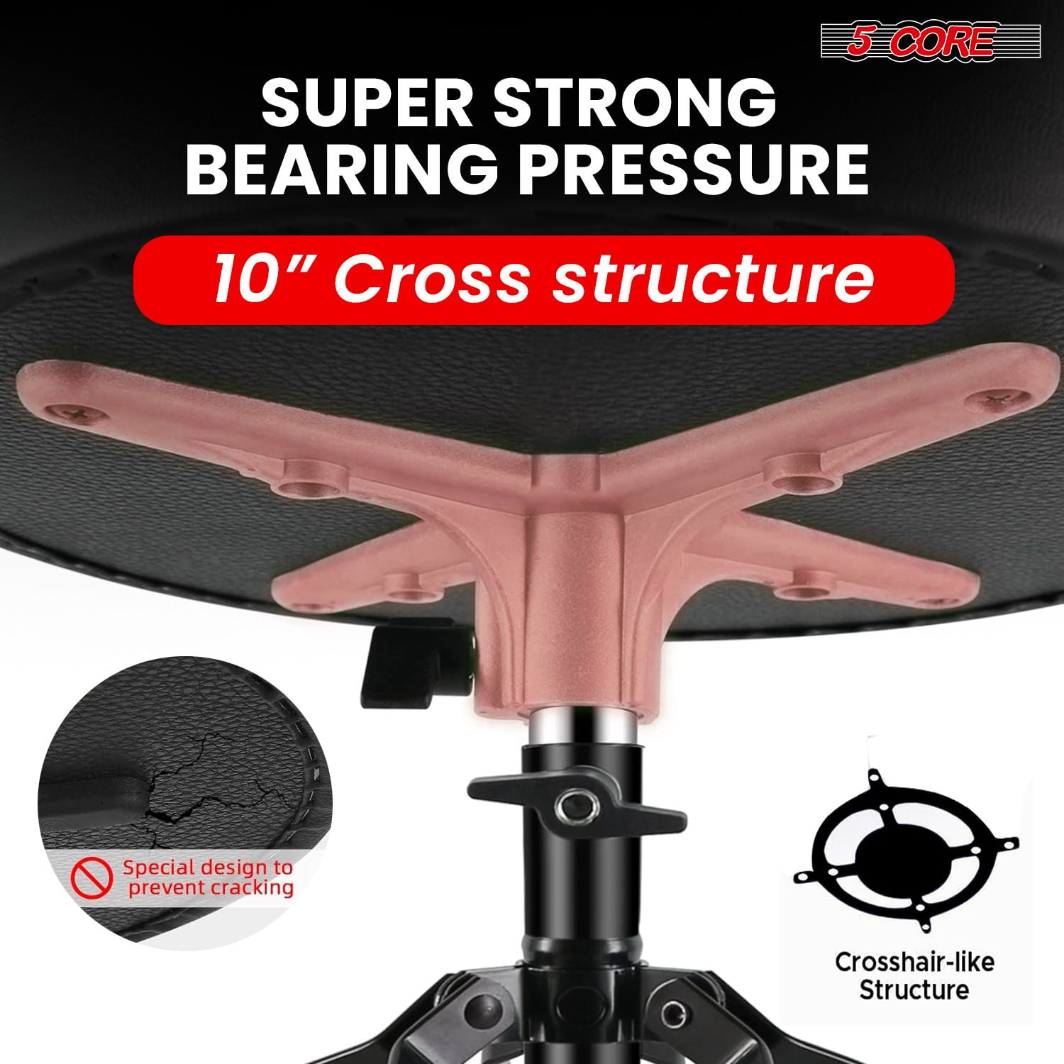 Adjustable Drum Throne Stool with 3" Thick Pad – 16.5"-21.5" Height, 200lb Capacity, Anti-Slip Rubber Feet for Drummers, Guitarists, Adults & Kids