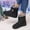 Black, variant on Women Winter Snow Boots, Windproof Non-Slip Thermal Casual Mid-Calf Boots Navy Size 5.5