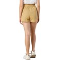thumbnail image 3 of Allegra K Women's Bow Tie High Waist Casual Elastic Waist Paper Bag Shorts, 3 of 6