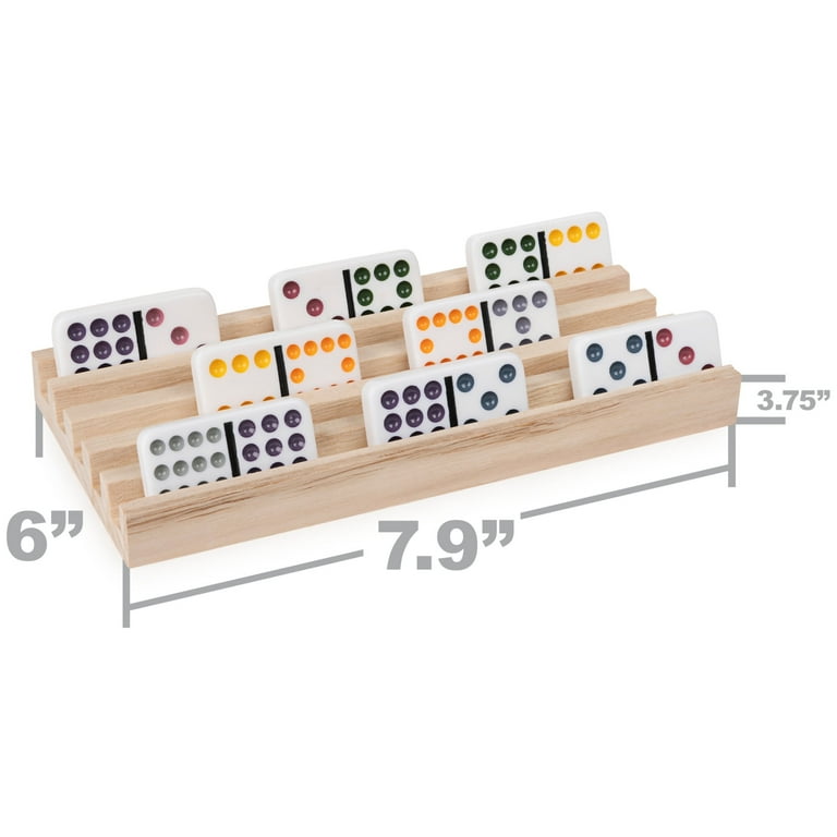 Wooden Domino Racks Set of 4, Suitable for Mexican Train Games