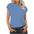 thumbnail image 2 of Wycnly Tee Top for Women Workout Tops Cap Sleeve Loose Casual Lightweight Tshirts Casual Solid Short Sleeve Shirts Girls Short Sleeve Shirt, 2 of 5