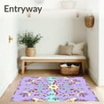 thumbnail image 3 of ODIKA 4'x6' Machine Washable Non-Slip Area Rug, Charming Pastoral Daydream with Whimsical Animal Gathering High Traffic Rug with Pad, Purple, 744112, 3 of 8