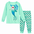 thumbnail image 2 of Rimyaw Girls Pajamas 2-Piece Mermaid Sleepwear Sets Kids Cotton Long Casual Graphic Clothes 7T, 2 of 8