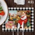 thumbnail image 1 of 4pcs/set Christmas Placemat Set Red Plaid Pattern kitchen Placemats Santa Claus, 1 of 5