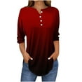 thumbnail image 1 of SwiftWear T-Shirts pour Femmes Mode Tendance Col Rond Manches Mi-Longues T-Shirt Dégradé Décontracté Ample Basique, 1 of 5