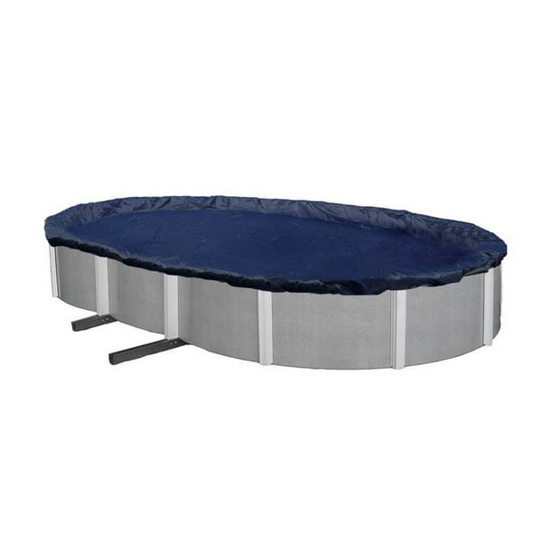 Swimline 18x34 Silver/Black Oval Above Ground Pool Cover + 3) Winter Air Pillows