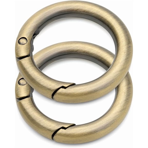CRAFTME STUDIO Brushed Brass 2" Spring O-Ring Clip (2pcs) – Trigger Snap Opening Buckle for Purse, Charm & Bag Hardware (SCOS)