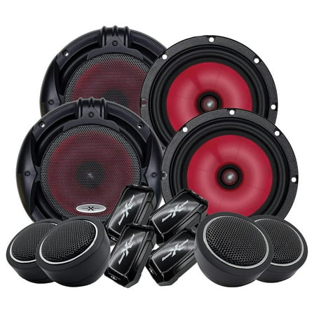 2 Pairs – SoundXtreme 1000W 6.5-Inch 2-Way Car Audio Component Speaker System 6-1/2in Car Audio Speaker for Car, ATV, RV, Motorcycle, Boat