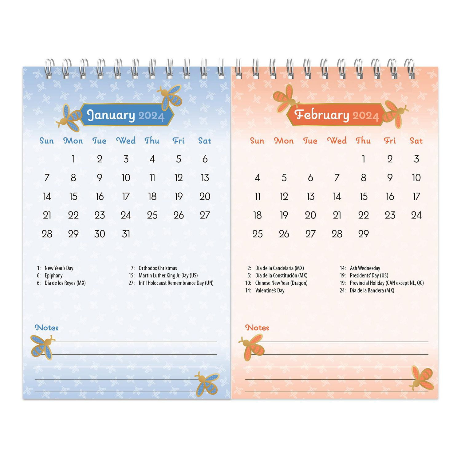 BrownTrout Abeilles affairées 2024 Chevalet Double Vue pour Bureau 19x18.7 CM, 9781975471033