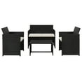 thumbnail image 1 of vidaXL 4 Piece Garden Lounge with Cushions Set Poly Rattan Black, 1 of 5