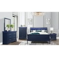 thumbnail image 5 of HomeRoots 482385 Solid Wood Standard Upholstered Bed, Blue, 5 of 5