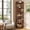 Rustic Brown, variant on Fnova 6-Tier Tall Corner Bookshelf, 71" Bookcase with Hollow Design, Narrow Display Shelf for Living Room, Bedroom, Kitchen, Yellow