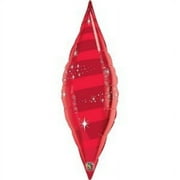 Qualatex Christmas Tree Ornament Taper Swirl 36" Foil Balloon, Ruby Red