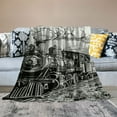 thumbnail image 2 of Sheronv Train Engine Warm Lightweight Fleece Blanket Soft Blanket for All Seasons, Perfect for Living Rooms Sofa Decor and Cow Gifts 60x80in, 2 of 6