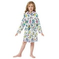 thumbnail image 6 of FORMRS Niños Bathrobe Unisex Hooded Robe Soft Plush Pajamas Sleepwear, Size 4-6T, Blue Doodle Pattern, 6 of 7