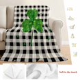 thumbnail image 5 of St. Patrick's Day Blanket Soft Cozy Warm Throw Blanket for Couch, Plush Fuzzy Flannel Fleece Blankets for Sofa, Green Shamrock Love Buffalo Plaid Vintage Bed Blankets Gifts for Men, 50"x60", 5 of 9