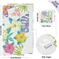 thumbnail image 3 of Tropical Leaves Flowers Cotton Towel Set 2 Piece, 1 Bath Towels 1 Washcloth, Soft Fast Dry Absorbent Face Hand Towel for Bathroom Hotel Gym Spa and Beach, 3 of 7