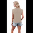 thumbnail image 2 of Camiseta Sin Mangas con Cuello en V Profundo para Mujer, Suéter Informal con Mangas , Camisetas Sin Mangas de Punto Acanaladas de Verano, Color Caqui Oscuro M, 2 of 6