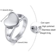 thumbnail image 3 of VONTER Custom Personalized Stainless Steel Openable Tiny Heart/Round Cremation Urn Ring Hold Loved Ones urn Ring Silver Always with me Heart Cremation Urn Ring for Ashes for Women Size 7 - Black, 3 of 7