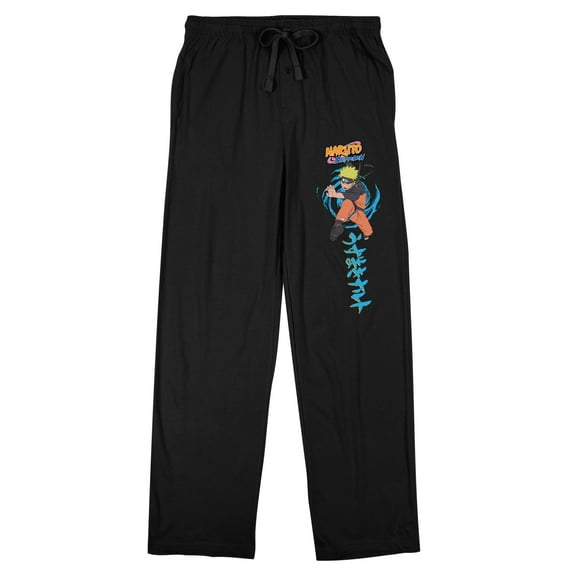 Naruto Shippuden Naruto Kanji Men's Black Quick Turn Sleep Pajama Pants-3XL