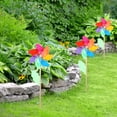 thumbnail image 2 of Miangastore Garden Pinwheels Colorful Windmill Toy Polypropylene Fiber 4Pcs 18.9x7.1in, 2 of 8