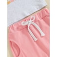 thumbnail image 6 of vera natura Toddler Girl Shorts Outfit Letter Flower Print Sleeve T-Shirt with Solid Color Shorts 2 Pcs Summer Clothes, 6 of 8