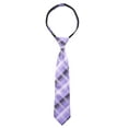 thumbnail image 1 of Spring Notion Boys' Pre-tied Woven Zipper Tie Large Lilac Plaid, 1 of 4