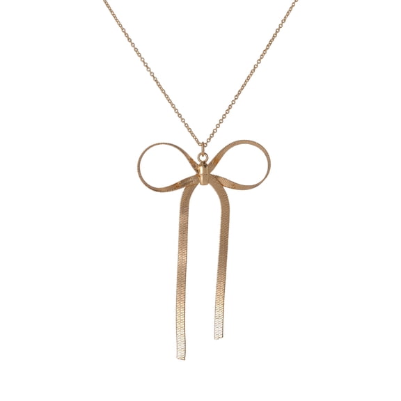 Celebrity Pink Women's Bow Pendant Necklace with Adjustable Chain