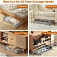 thumbnail image 3 of nder Bed Storage Containers with Wheels, Under Bed Shoe Storage Organizer Drawer, Tool-free Assembly Metal Storage Containers for Bedroom Clothes Shoes Blankets -4PCK，Grey, 3 of 4