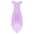 thumbnail image 5 of iiniim Girls Off Shoulder Evening Gown High Low Hem Wedding Party Flower Girls Dresses with Belt, 5 of 7