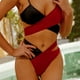 thumbnail image 4 of Traje de baño para mujer, traje de baño sexy dividido, bikini cruzado de dos colores, traje de baño para playa y piscina de verano, 4 of 6