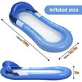 thumbnail image 4 of Inflatable Pool Floats Raft, Floating Pool Lounger, Water Hammock Lounge with Headrest, Inflatable Pool Floaties Contour Lounger, Swimming Pool Chair Bed with Mesh, Beach Toy for Adults (Blue), 4 of 11