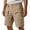 Khaki, variant on Mens Water Resistant Ripstop Cargo Shorts 2026 Breathable Solid Color Short Pant Camping Multi Pockets Outdoor Work Shorts Trendy Clothing Khaki L