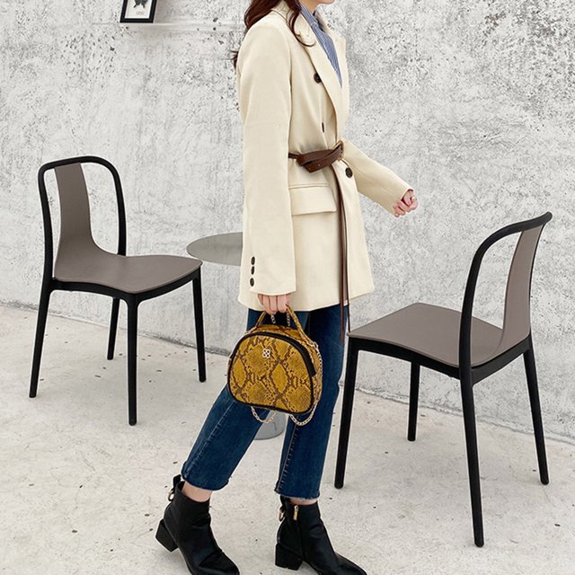 Bolsa Bolso bandolera con diseño de serpiente para mujer, monedero con forma de concha de PU (amarillo) Tmvgtek Para estrenar