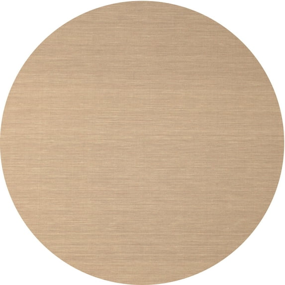 Ahgly Company Indoor Round Contemporary Sandy Brown Solid Area Rugs, 7' Round