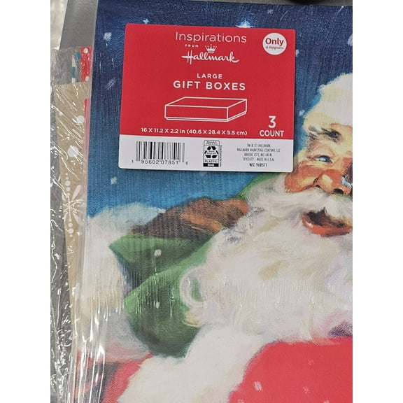 Inspirations From Hallmark Large Christmas Holiday Gift Boxes, 3 count, 16 x 11.2 x 2.2 In (40.6 x 28.4 x 5.5 cm)