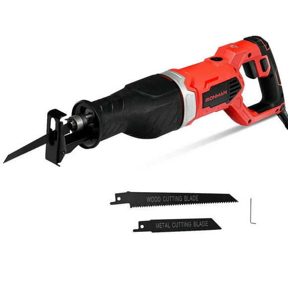 Costway 9Amp 1-1/8'' Compact Reciprocating Saw w/Power Indicator & 3 Blades Cutting Tool
