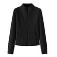 thumbnail image 6 of Breezora Women's Stand Collar Slim Fit Long Sleeve Jacket with Full Zip and Side Pockets for Casual Outerwear XL Size Black, 6 of 7